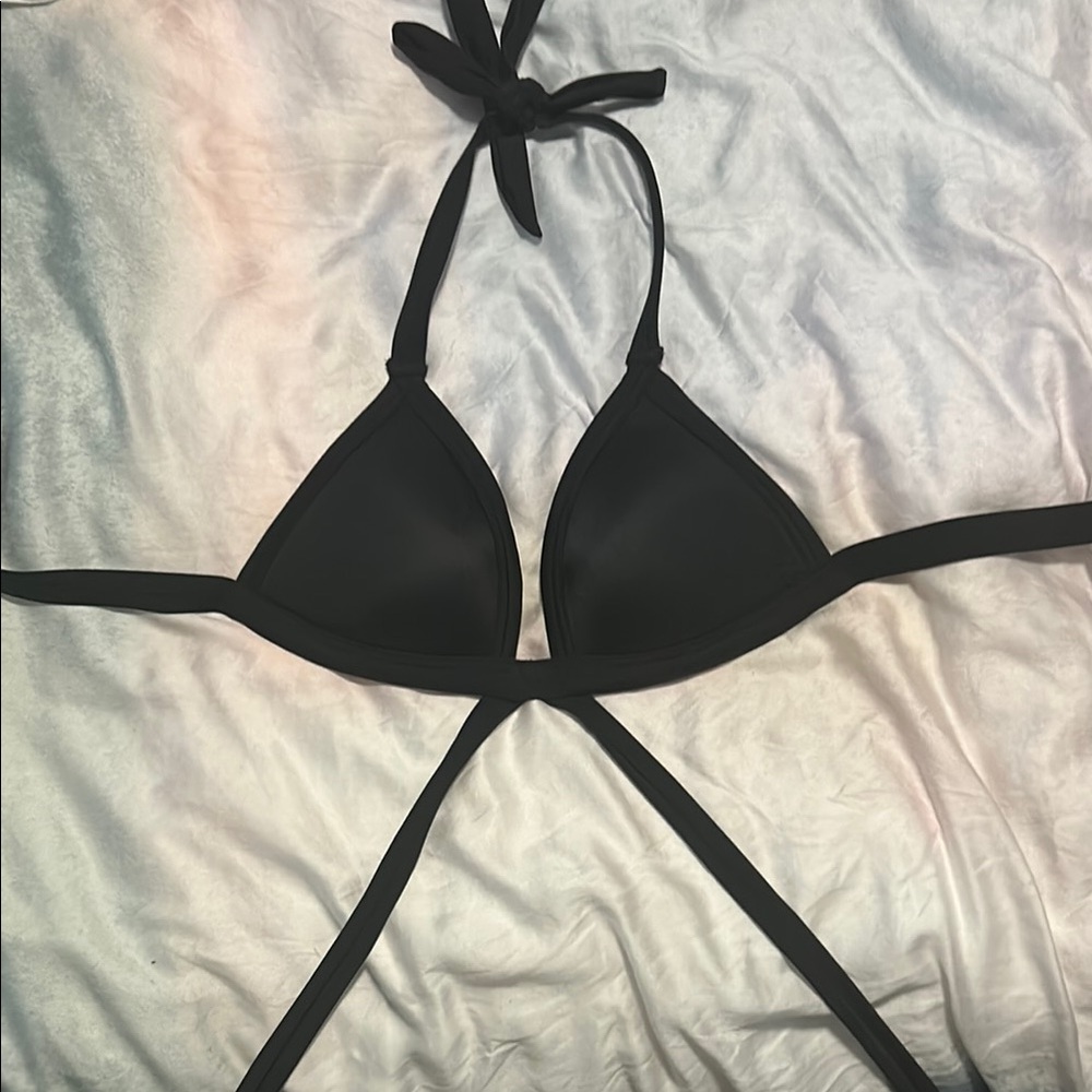 Black Triangle Bikini Top with double strap